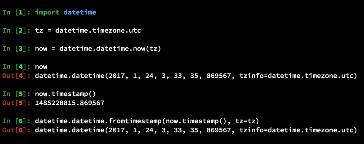 Python の datetime オブジェクトと Unix 時間の相互変換方法のまとめ